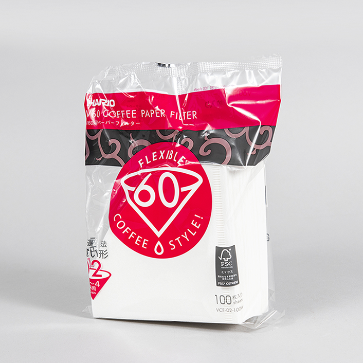 Hario V60 02 White Paper  Filter 100ct in bag. 